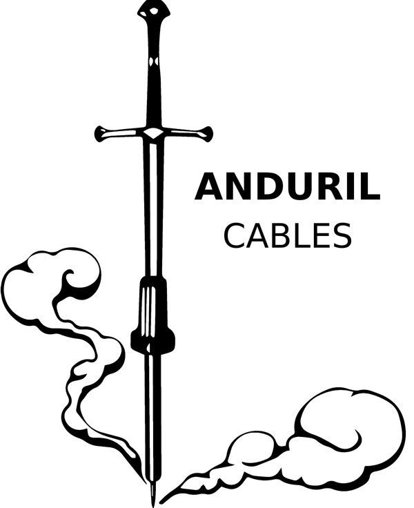 Anduril Cables Logo: Soldering iron and Sword